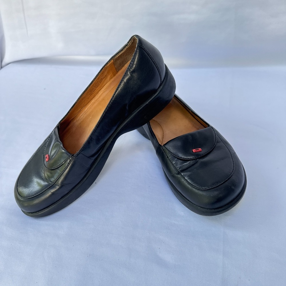 Dansko Desiree Flats Womens EU 39 Black Leather Librarian Core Slip On Loafer